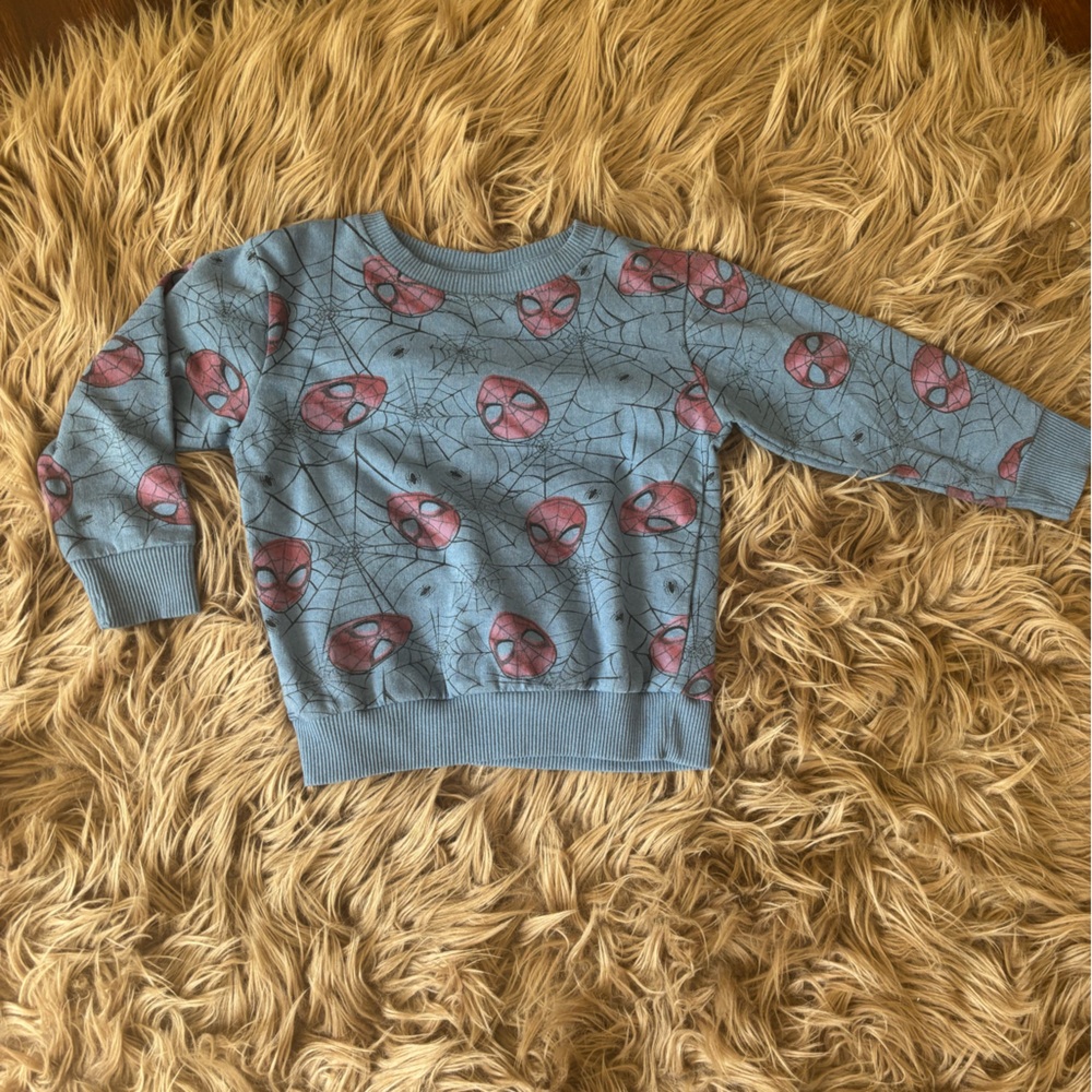 Boys Marvel Spider-Man sweatshirt blue top size 4 toddler EXCELLENT CONDITION